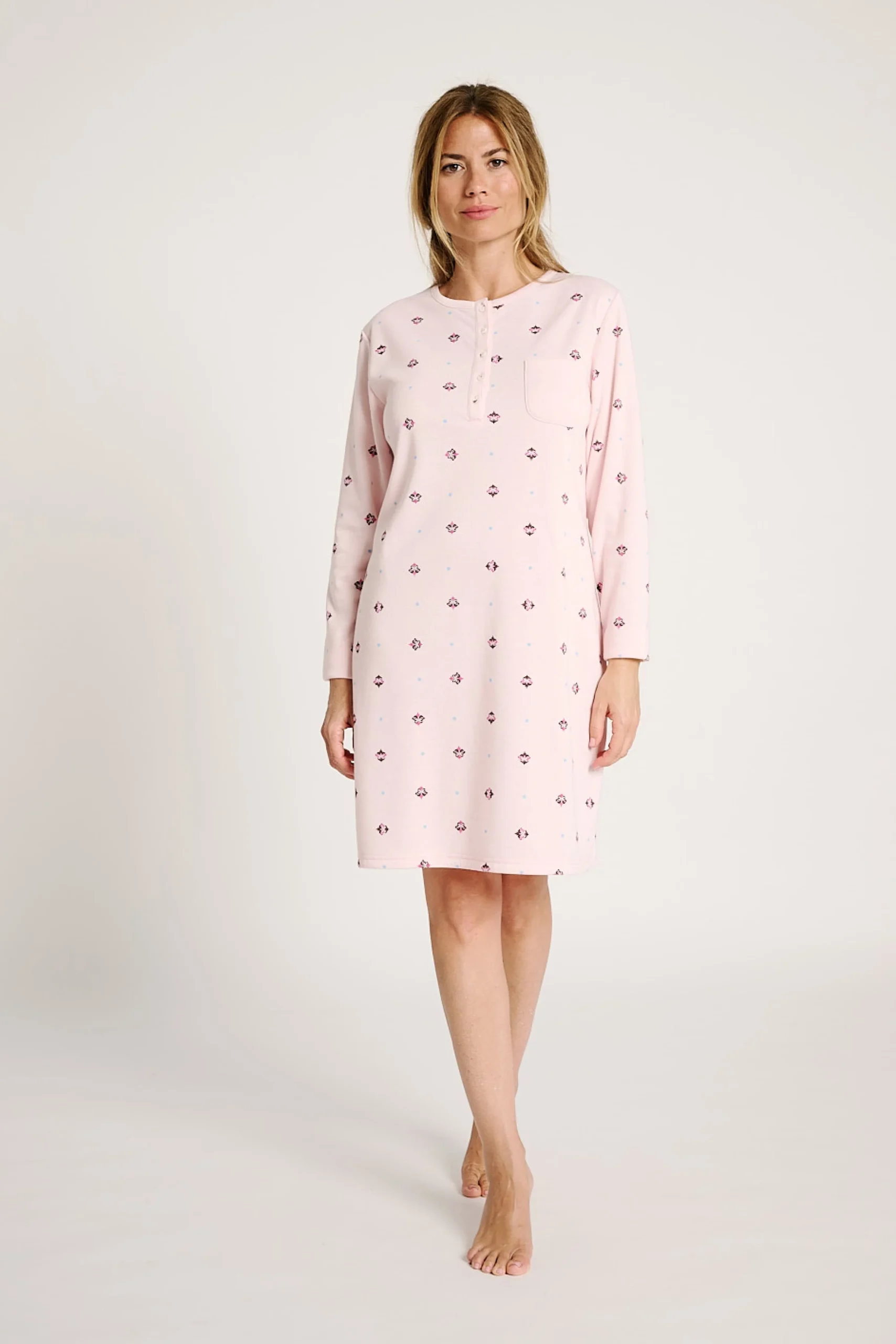 Camicia da notte stampata a maniche lunghe | MUYDEMI - immagine 3
