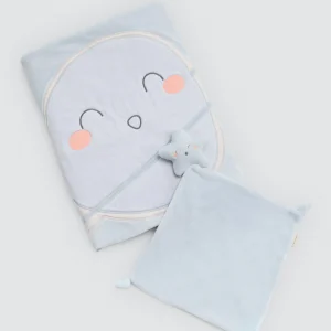 Set di coperta e doudou Baby Cosmos blu