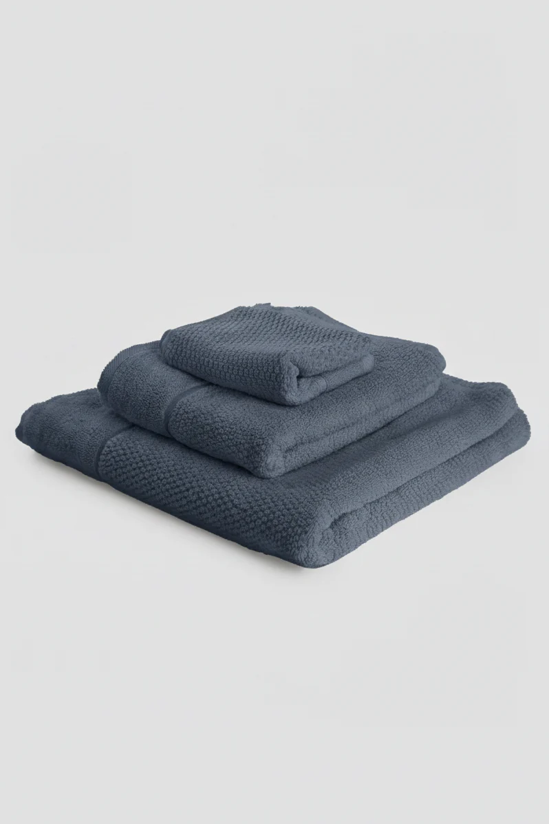 Set di 3 asciugamani blu navy | MUYDEMI - immagine 2