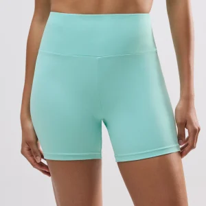 Leggings sportivi corti di colore azzurro