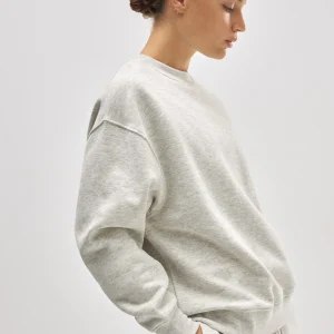 Felpa girocollo con interno in pile grigio