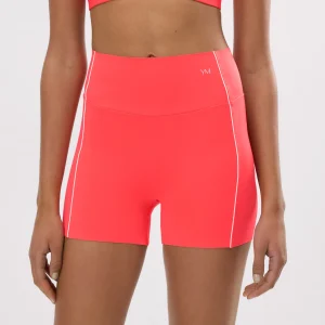 Leggings corti push-up compressivi color corallo