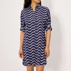 Camicia lunga con stampa ondulata