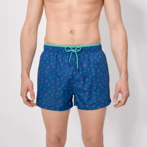 Costume da bagno con stampa di bicicletta blu